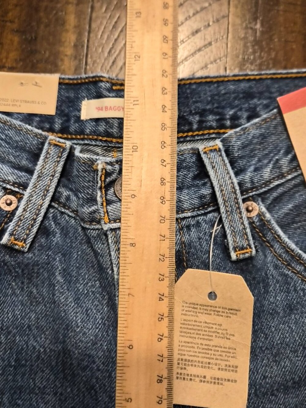 Levis Womens 94 Baggy Bootcut Jeans Size 25 x 31 Blue Denim Mid Rise NWT G551 - Picture 10 of 14